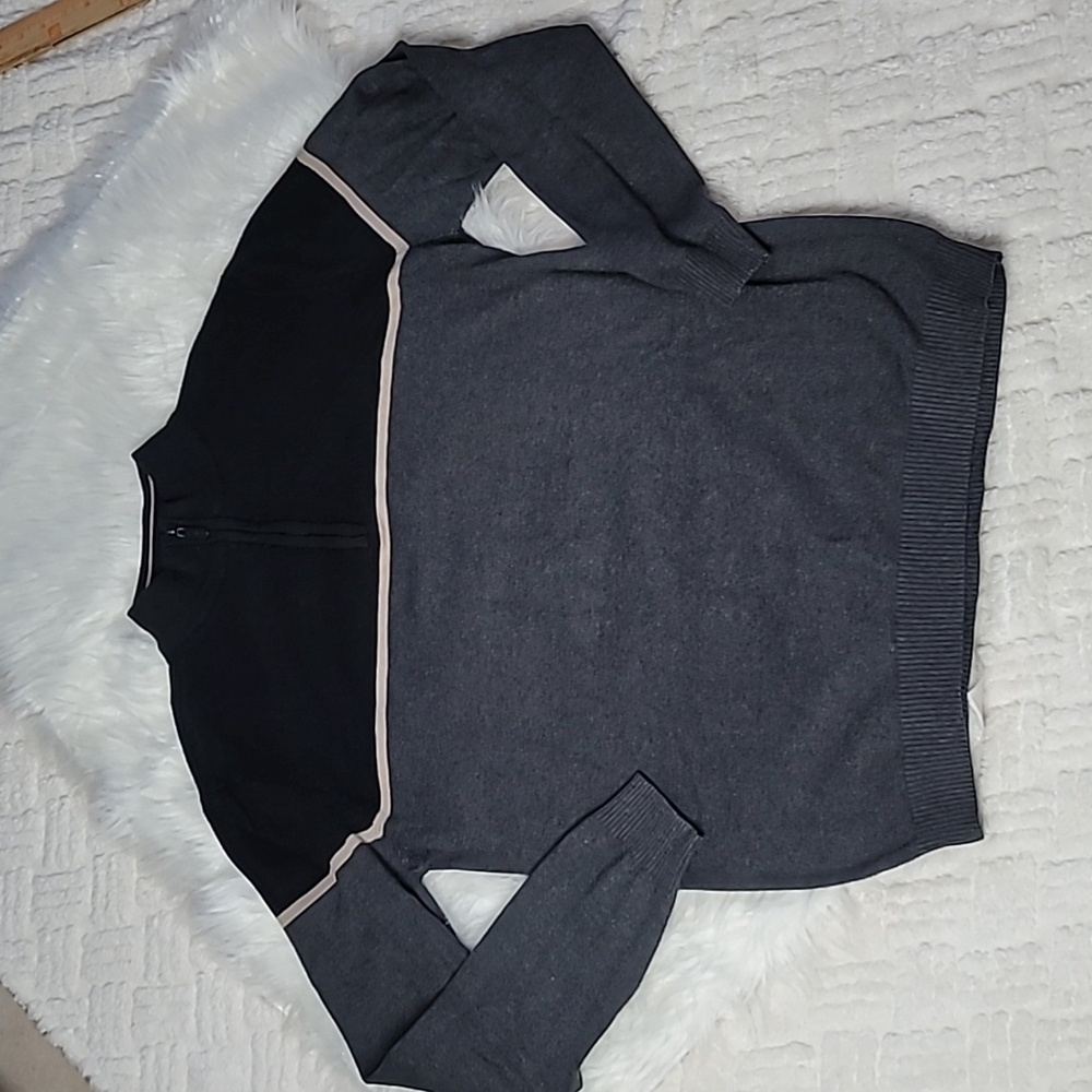 Scott James Men’s Quarter Zip Sweater Pullover Size Large Gray